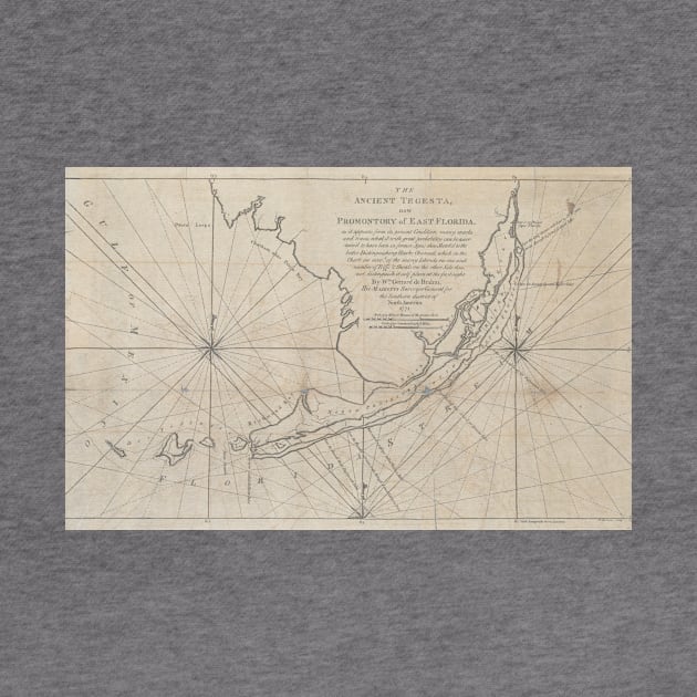 Vintage Map of The Florida Keys (1771) (2) by Bravuramedia